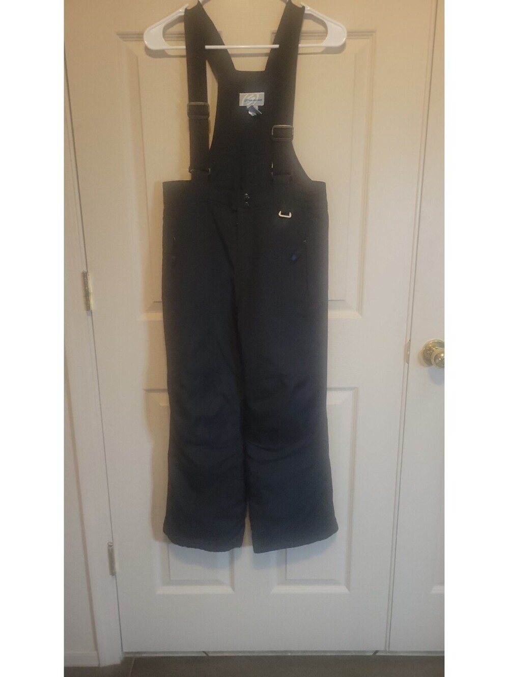 Slalom Black Nylon Ski Bib Overalls Medium